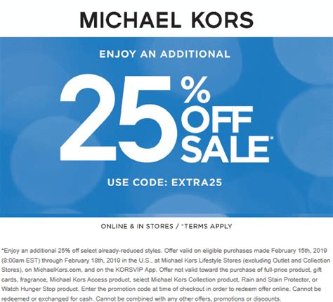 micheal kors promo codes|michael kors extra discount code.